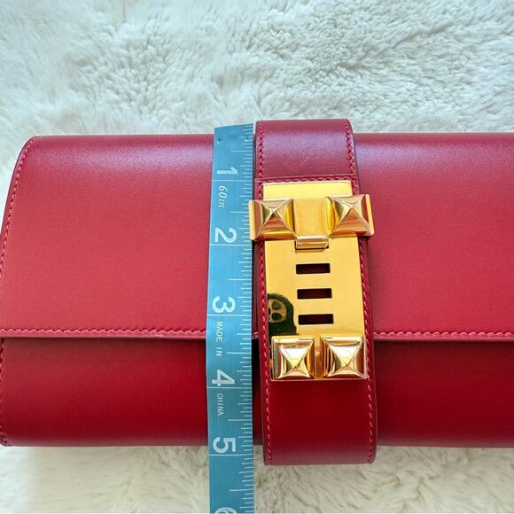 NEW!!! Hermès Hermes Red Medor Leather Clutch Bag Authentic Retail 8500$ - Picture 6 of 9